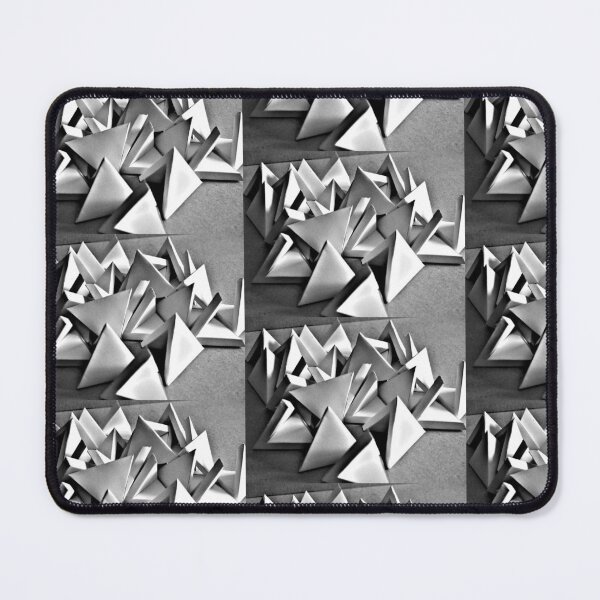 Item preview, black white composition of three-dimensional triangular shapes designed and sold by colorfulglee.