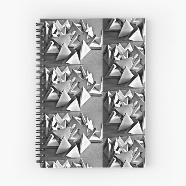 Item preview, black white composition of three-dimensional triangular shapes designed and sold by colorfulglee.