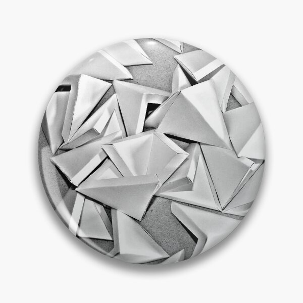 Item preview, black white composition of three-dimensional triangular shapes designed and sold by colorfulglee.