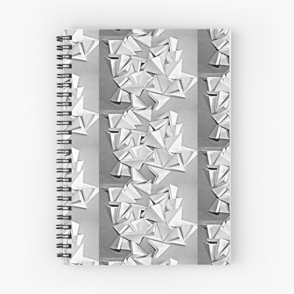 Item preview, black white composition of three-dimensional triangular shapes designed and sold by colorfulglee.