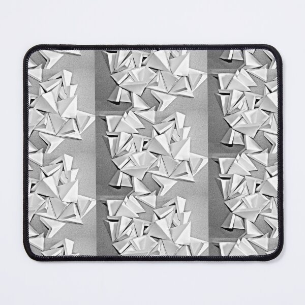 Item preview, black white composition of three-dimensional triangular shapes designed and sold by colorfulglee.