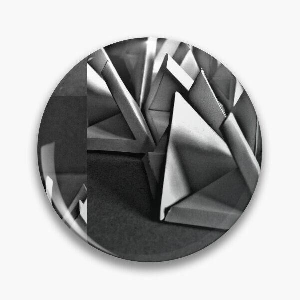 Item preview, black white composition of three-dimensional triangular shapes designed and sold by colorfulglee.