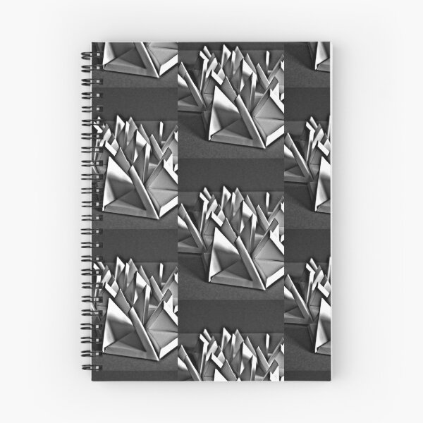 Item preview, black white composition of three-dimensional triangular shapes designed and sold by colorfulglee.