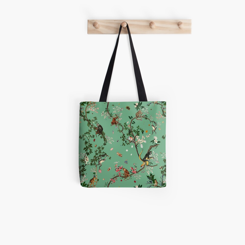 Monkey World Green Tote Bag