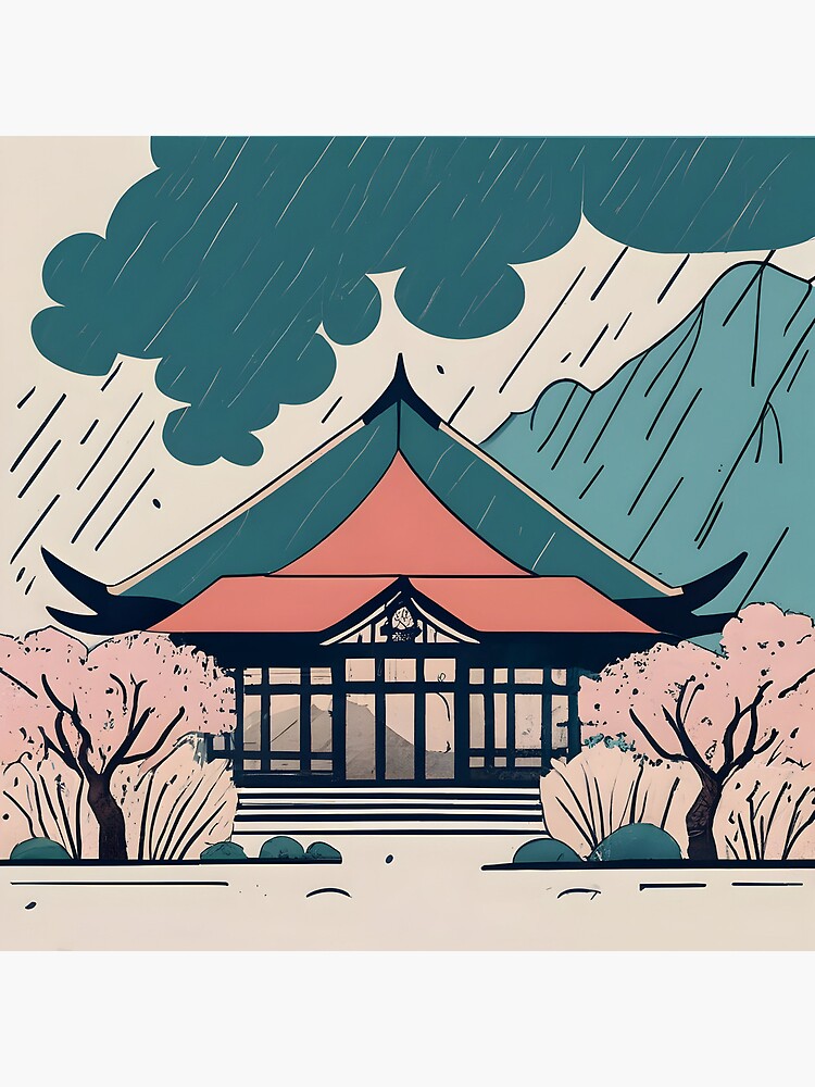 Thumbnail 5 of 5, Acrylic Block, Old Traditional Indonesia house Rumah Adat Drawing designed and sold by Patricks-Art.