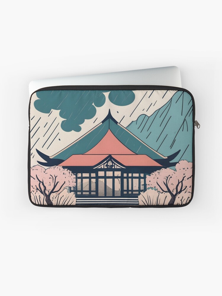 Thumbnail 1 of 2, Laptop Sleeve, Old Traditional Indonesia house Rumah Adat Drawing designed and sold by Patricks-Art.