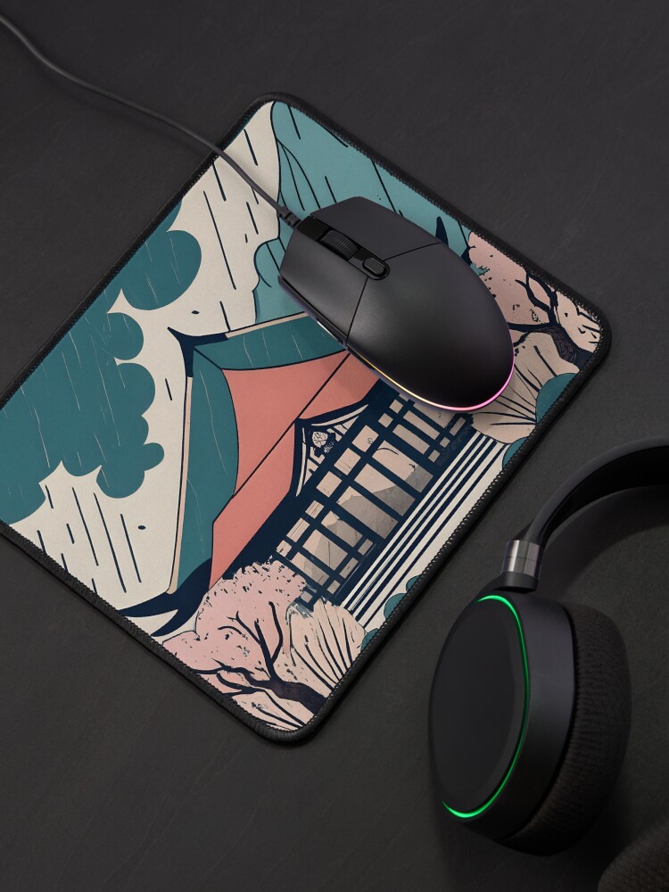 Thumbnail 4 of 5, Mouse Pad, Old Traditional Indonesia house Rumah Adat Drawing designed and sold by Patricks-Art.