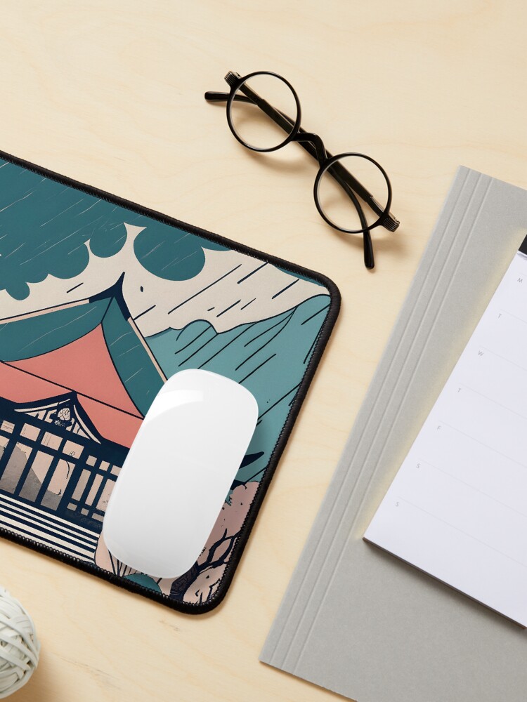 Thumbnail 3 of 5, Mouse Pad, Old Traditional Indonesia house Rumah Adat Drawing designed and sold by Patricks-Art.