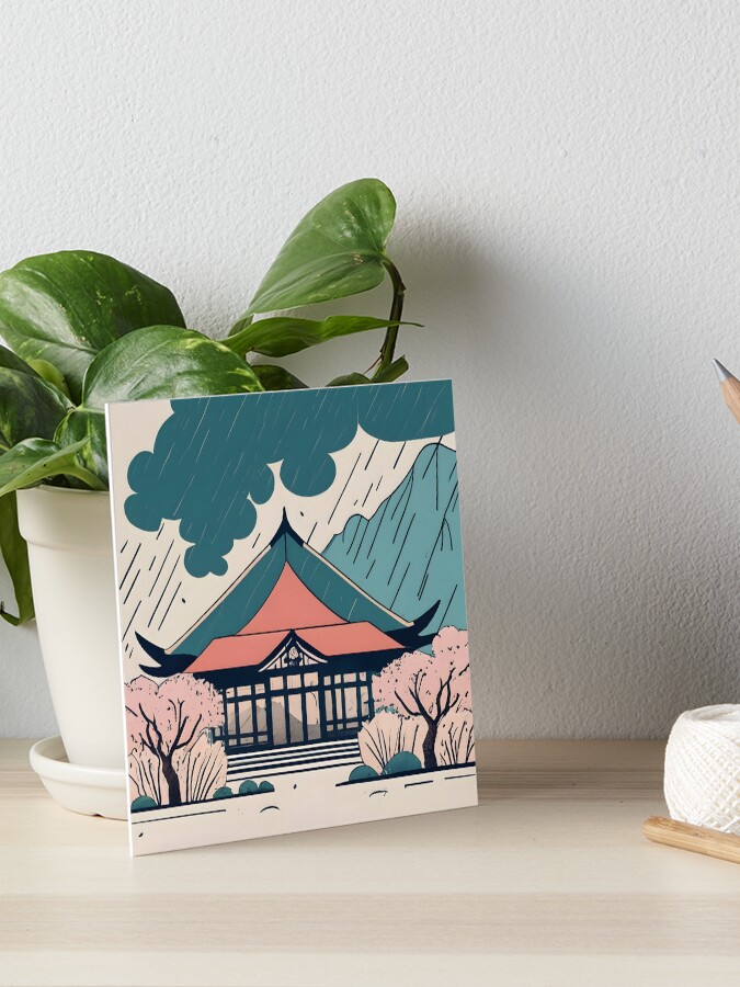 Thumbnail 1 of 2, Art Board Print, Old Traditional Indonesia house Rumah Adat Drawing designed and sold by Patricks-Art.