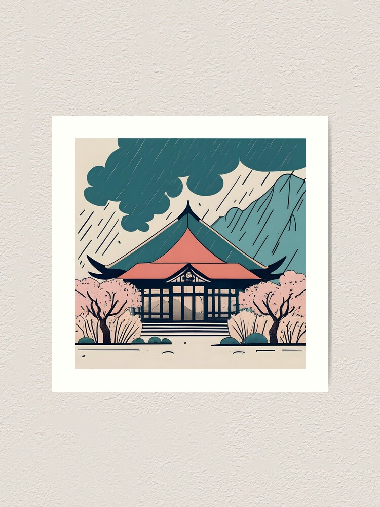 Thumbnail 1 of 3, Art Print, Old Traditional Indonesia house Rumah Adat Drawing designed and sold by Patricks-Art.