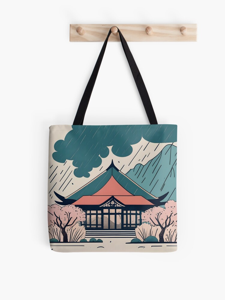 Thumbnail 1 of 2, Tote Bag, Old Traditional Indonesia house Rumah Adat Drawing designed and sold by Patricks-Art.