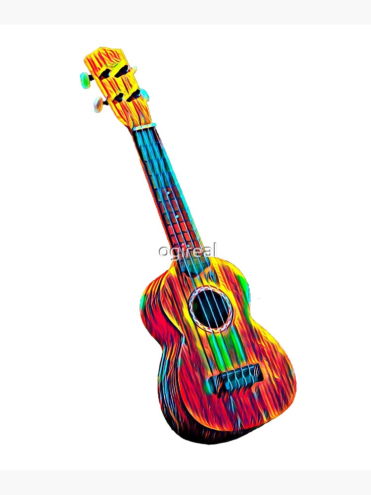 "Ukulele Guitar Hawaii TShirt Folk String Music Instrument" Poster by