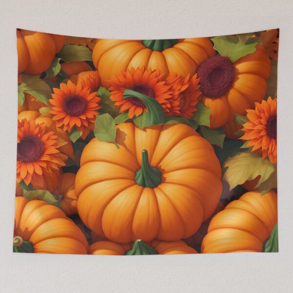 Item preview, Haunted Halloween Pumpkin Pattern Background, Fall Pumpkin Pattern Background designed and sold by raveenext.