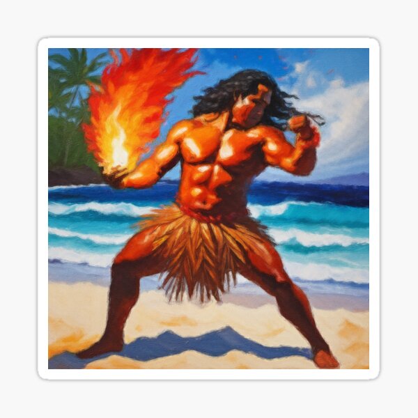 Item preview, Flame Warrior - Pacific Islands Series designed and sold by AUTHENTIC AMERICANA ARTS.