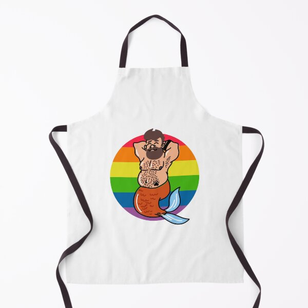 Item preview, Hairy merman with lgbtq flag colors - gay bear designed and sold by ItalianCub.