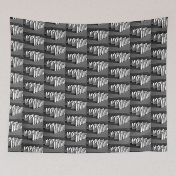 Item preview, metalic composition of three-dimensional triangular shapes designed and sold by colorfulglee.