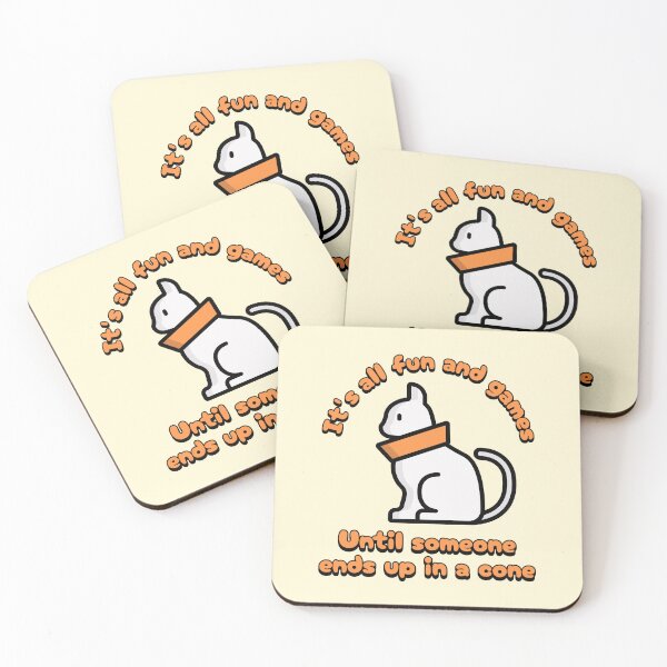 Item preview, Its all fun and games until someone ends up in a cone! Fun Veterinarian Cat designed and sold by PMCreative.