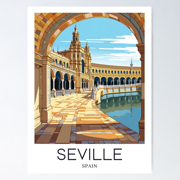 Item preview, A Pop Art Travel Print of Seville - Spain  designed and sold by StudioRedKoala.