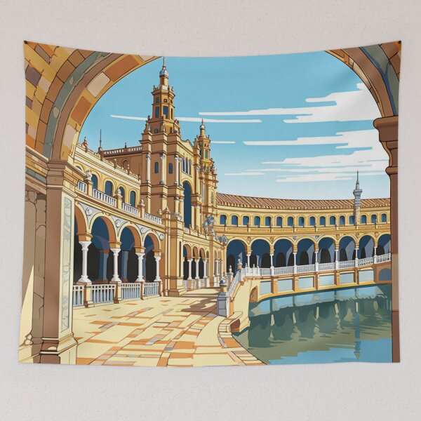 Item preview, A Pop Art Travel Print of Seville - Spain  designed and sold by StudioRedKoala.