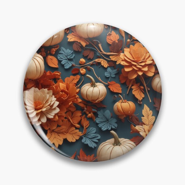 Item preview, Haunted Halloween Flower and Pumpkin Pattern Background, Fall Flower Pumpkin Pattern Background designed and sold by raveenext.