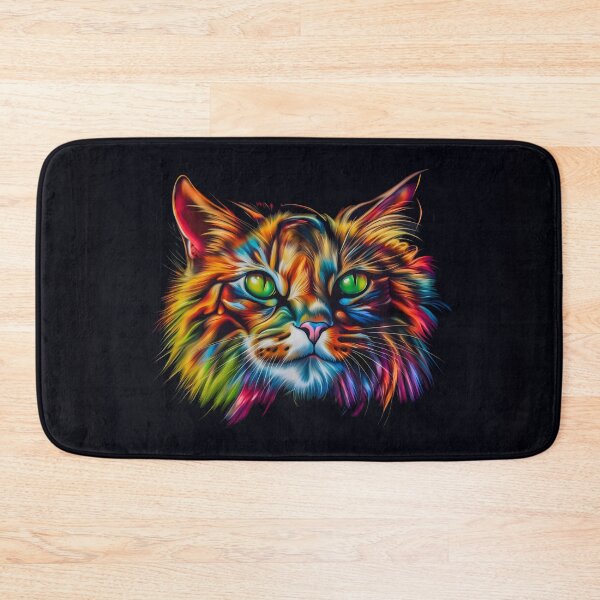 Item preview, Wild colorful cat with green eyes designed and sold by gelibolu.