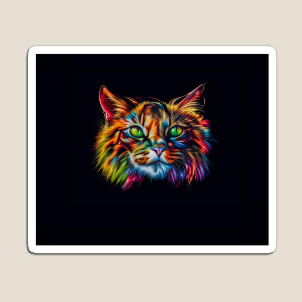 Item preview, Wild colorful cat with green eyes designed and sold by gelibolu.