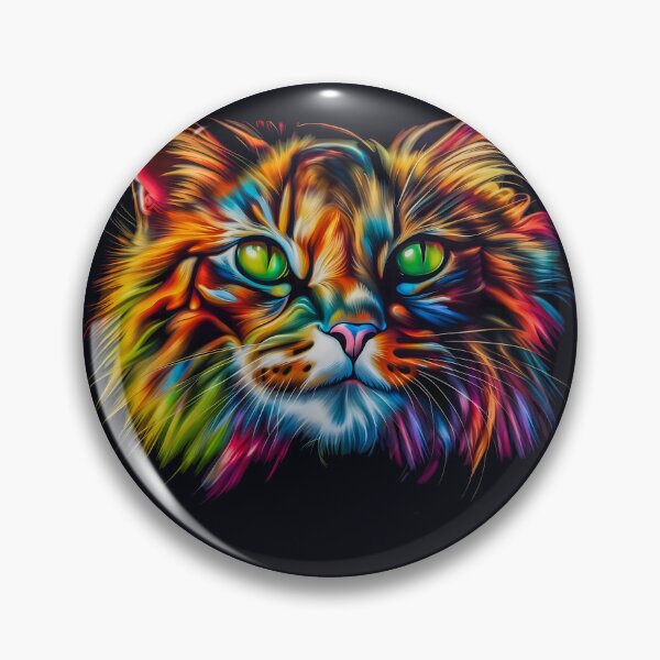 Item preview, Wild colorful cat with green eyes designed and sold by gelibolu.