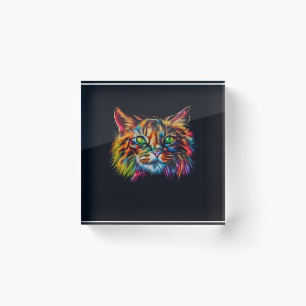 Item preview, Wild colorful cat with green eyes designed and sold by gelibolu.