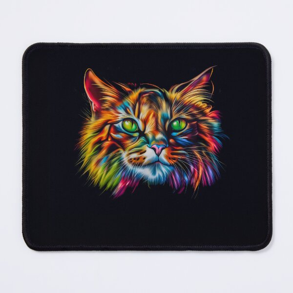 Item preview, Wild colorful cat with green eyes designed and sold by gelibolu.