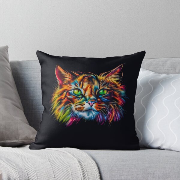 Item preview, Wild colorful cat with green eyes designed and sold by gelibolu.