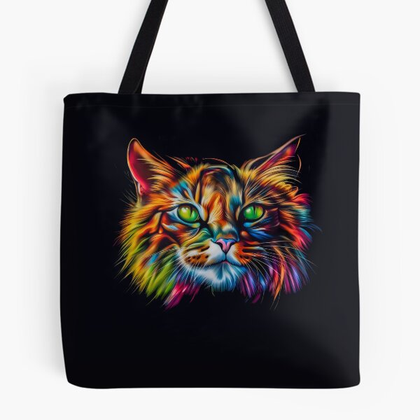 Item preview, Wild colorful cat with green eyes designed and sold by gelibolu.