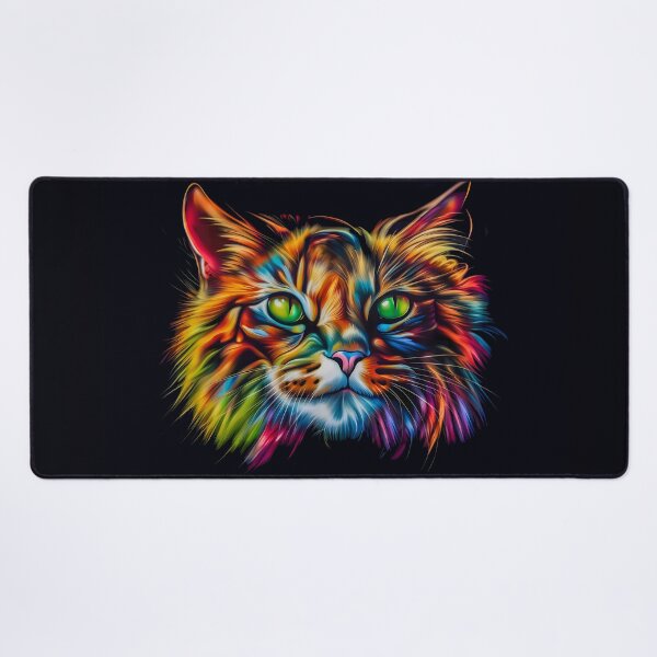 Item preview, Wild colorful cat with green eyes designed and sold by gelibolu.
