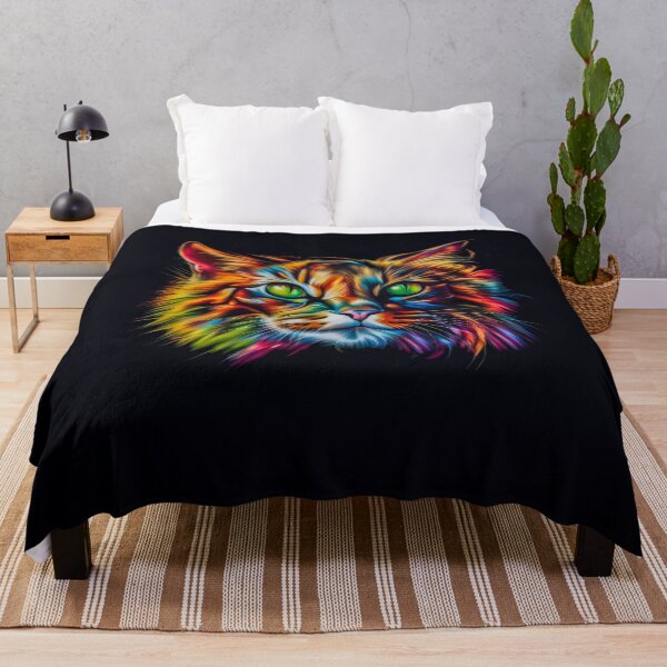 Item preview, Wild colorful cat with green eyes designed and sold by gelibolu.