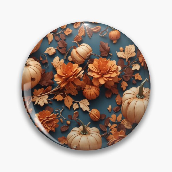 Item preview, Halloween Flower and Pumpkin Pattern Background, Fall Flower Pumpkin Pattern Background designed and sold by raveenext.