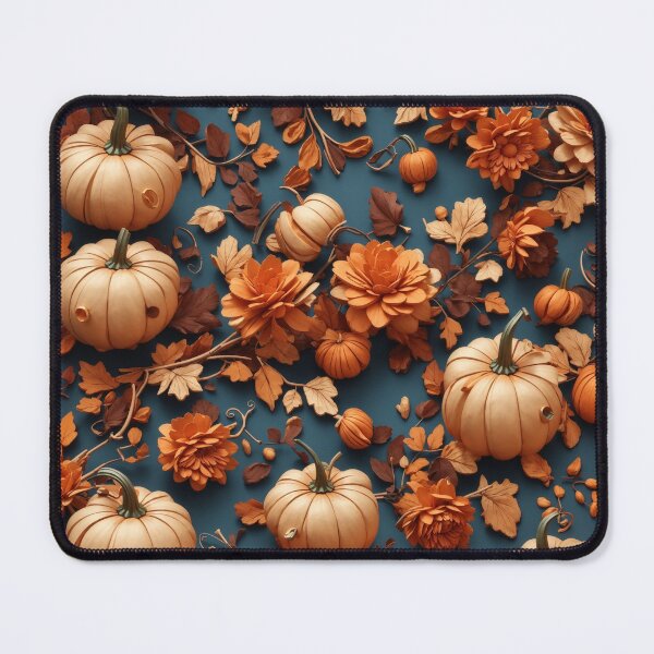 Item preview, Halloween Flower and Pumpkin Pattern Background, Fall Flower Pumpkin Pattern Background designed and sold by raveenext.