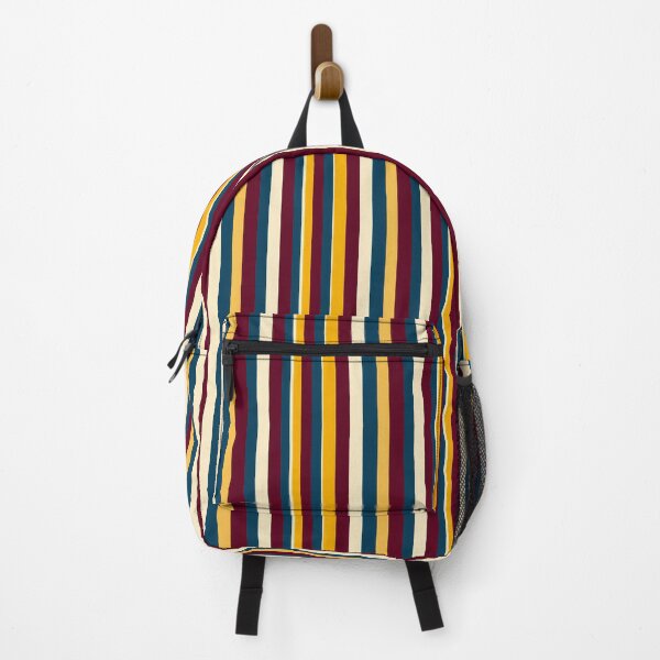 Item preview, Preppy Navy Burgundy Yellow Striped Pattern designed and sold by RetroPrints.