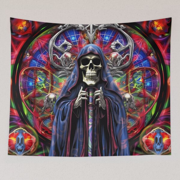 Item preview, “Kaleidoscope Master Skull Colorful” designed and sold by Art-Vortex-fr.