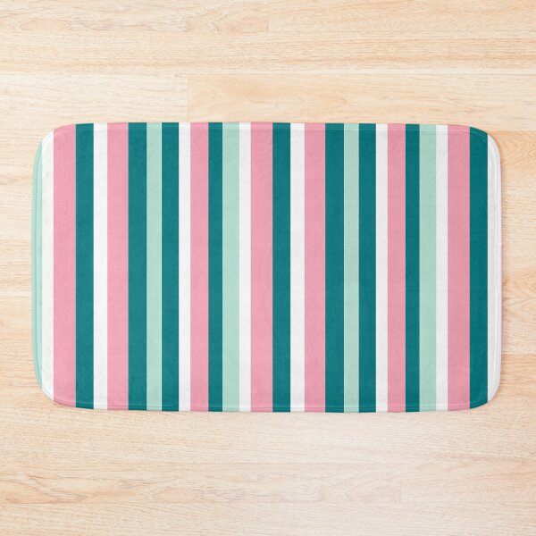 Item preview, Preppy Navy Pink Mint Green Striped Pattern designed and sold by RetroPrints.