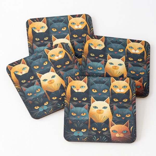 Item preview, Boho Cottagore Goblincore Cat Pattern designed and sold by Sophisticas.
