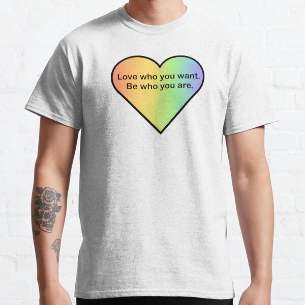 Rainbow Heart "Love who..." Classic T-Shirt