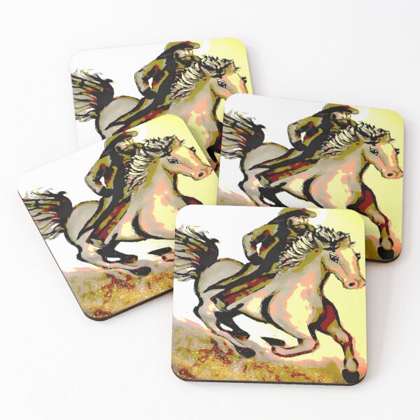 Item preview, Cowboy Riding Horse Abstract designed and sold by gleefulme.
