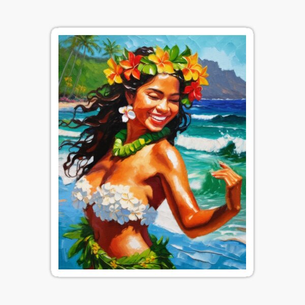 Vista previa del artículo con la obra «Bailarina de Hula - Serie de las Islas del Pacífico», diseñado y vendido por Hinata Sorayama.