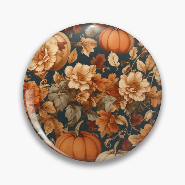 Item preview, Vintage Halloween Flower and Pumpkin Pattern, Fall Vintage Flower and Pumpkin Pattern designed and sold by raveenext.