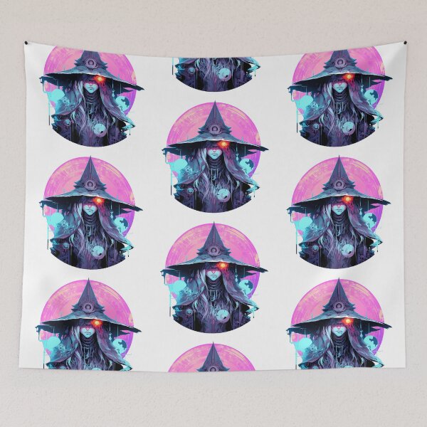 Item preview, Cyberpunk Witch in Neon Colors designed and sold by SchorlCraft.