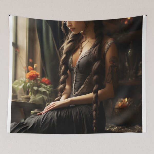 Item preview, Ethereal Elegance: A Timeless Muse in Braided Splendor designed and sold by oanaunciuleanu.