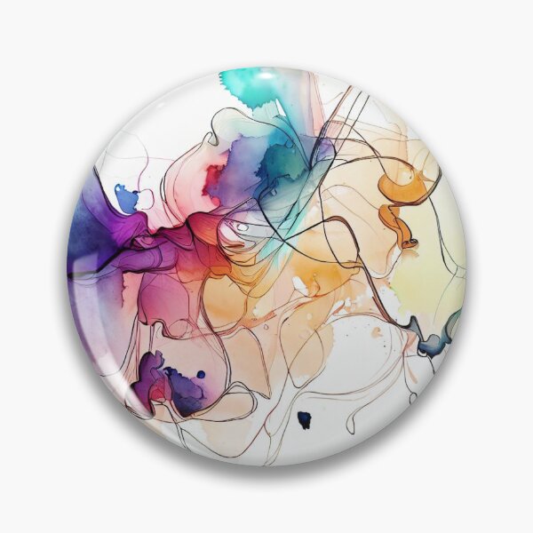 Item preview, Dancing Hues: Artistic Line Drawing with Colorful Ink Blots designed and sold by ReplyGirl.