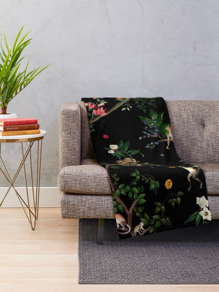Alternate view of Monkey World Throw Blanket