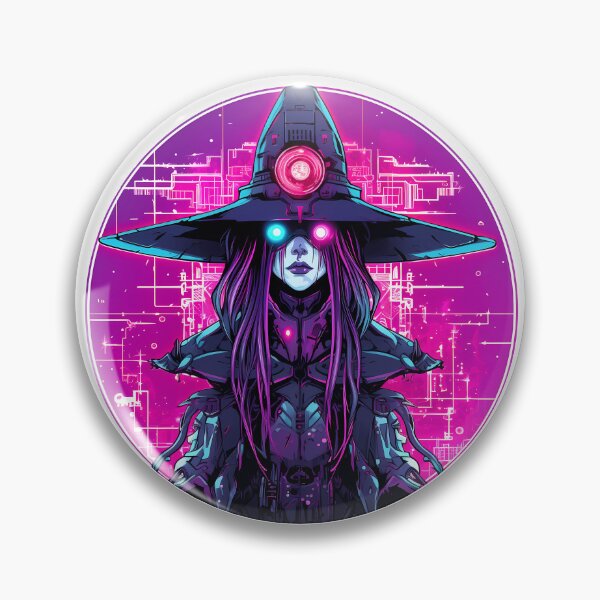 Item preview, Cyberpunk Witch in Neon Colors designed and sold by SchorlCraft.