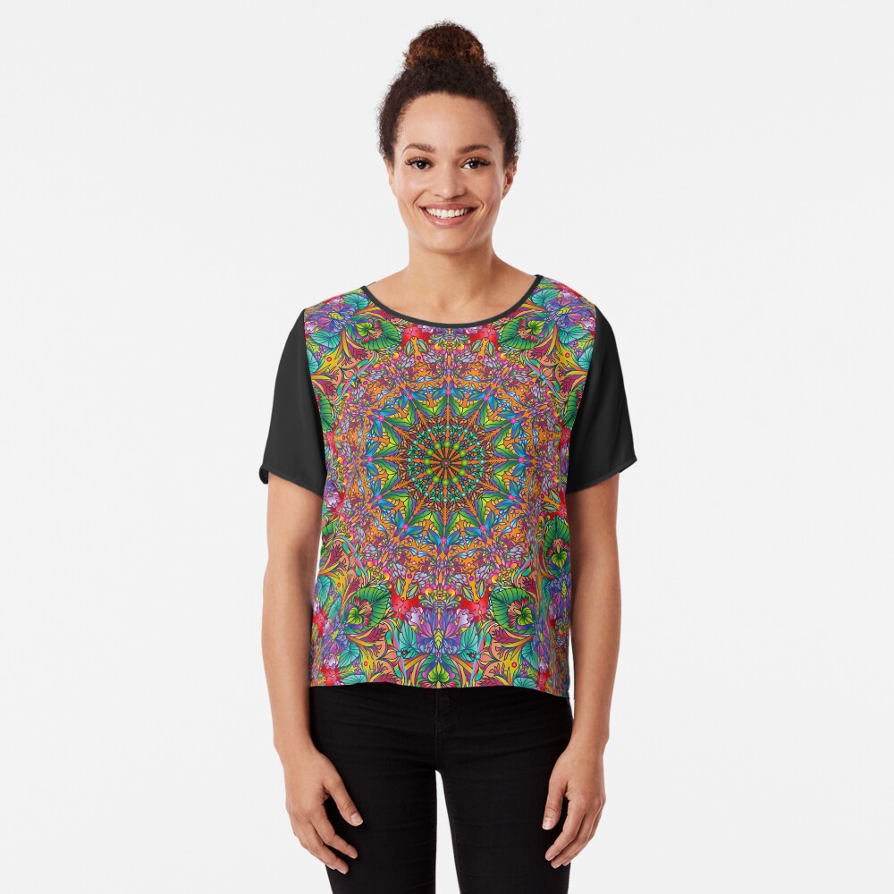 Tropical Mandala Chiffon Top