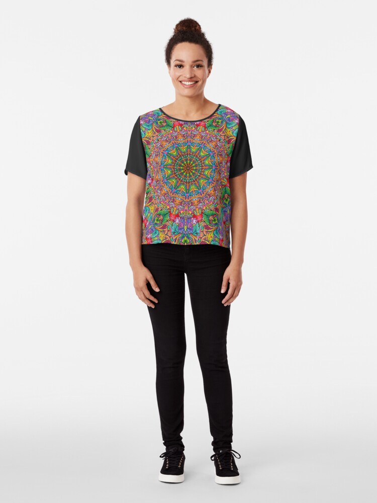 Alternate view of Tropical Mandala Chiffon Top